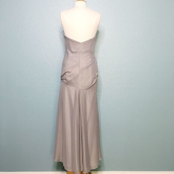 Jim HJelm Silver Draped Strapless Gown - Picture 6 of 8